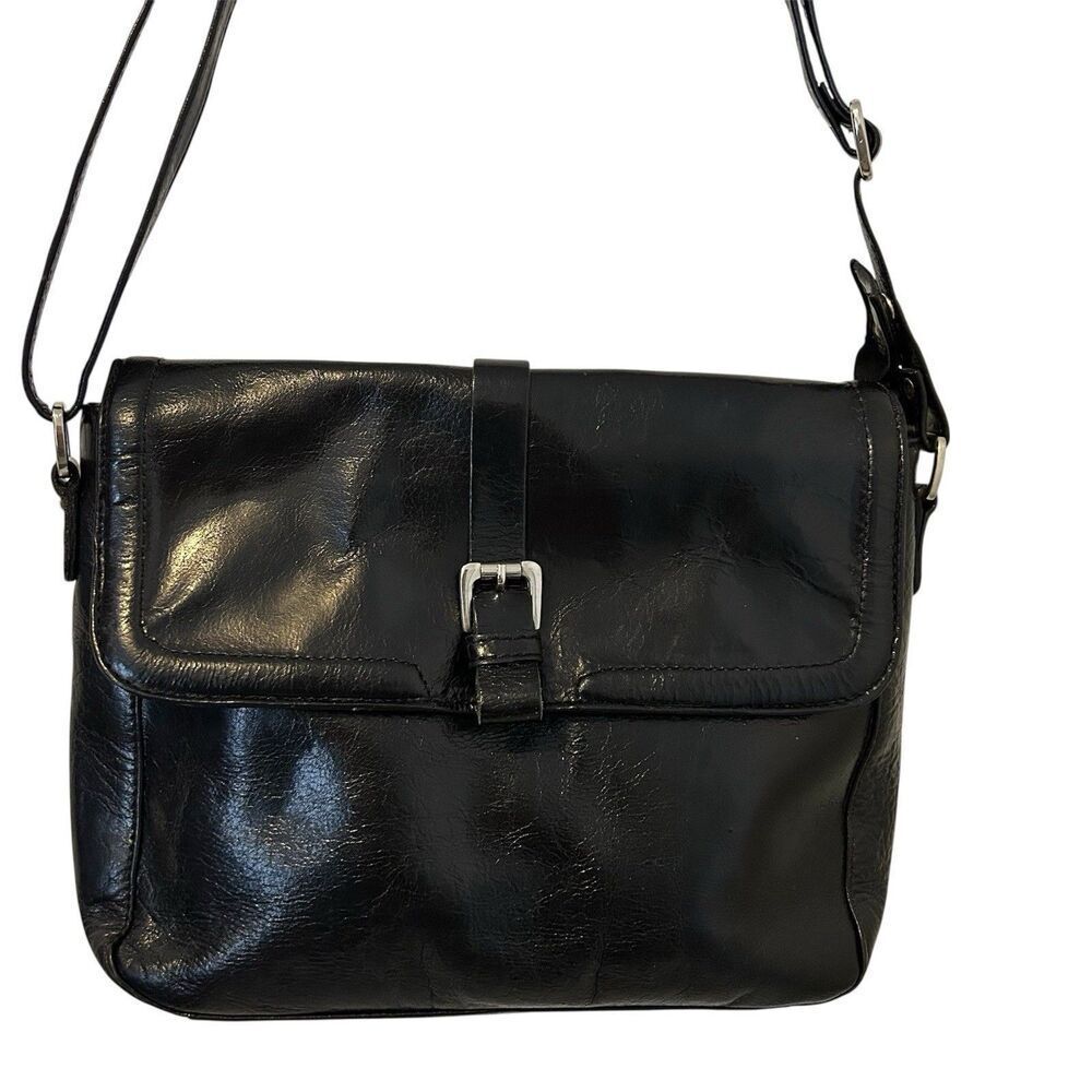 Ashwood English Leather Purse Handbag Crossbody Black Leather Classic